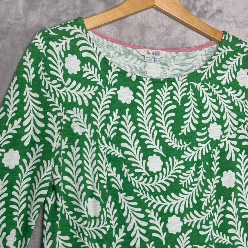 Boden Green and White Mini Dress - Picture 4 of 13